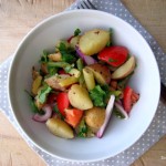Zöldbabos újkrumpli saláta
