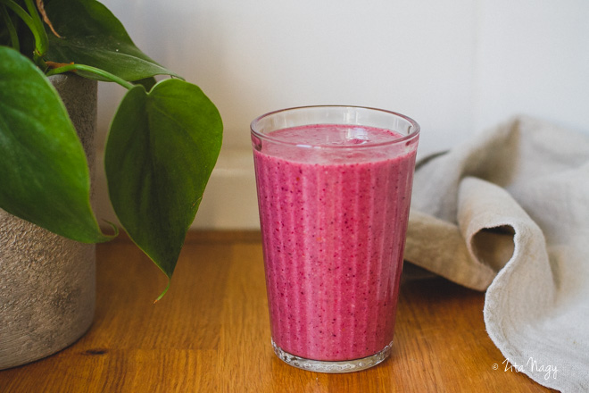 Bogyós gyümölcs smoothie (laktózmentes, gluténmentes, vegán) – Turmix kihívás 1. nap